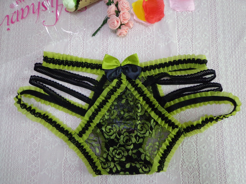 Lace trim japanese korean briefs erotic panties erotic pants