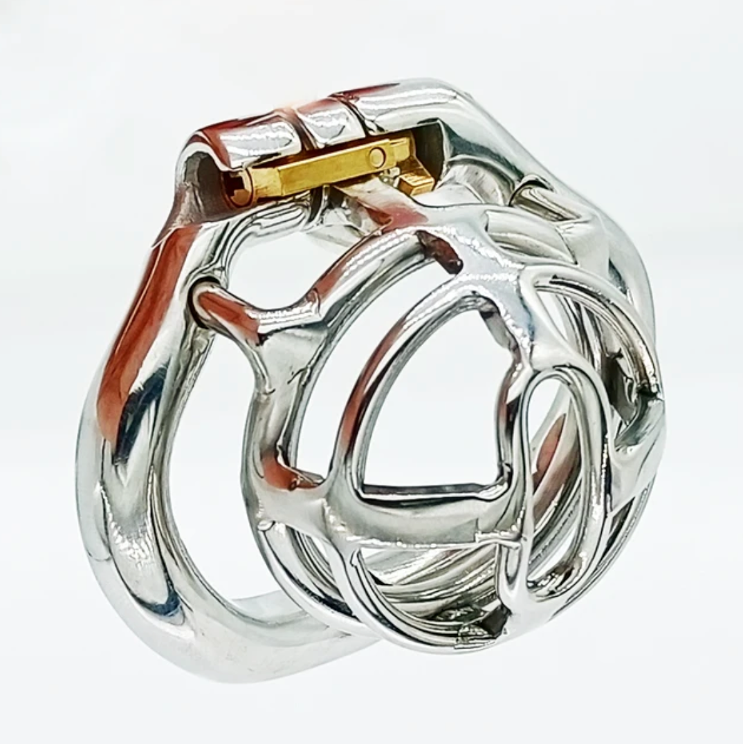Metal Chastity Cage with Arc Penis Ring
