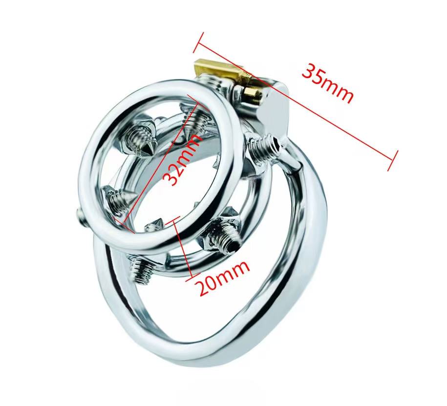New men's short CB lock chastity cage with screw penis lock penis ring sex toys