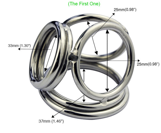 Stainless Steel Small Flat Balls Chastity Cage Testicle Restraints Cock Ring Cage