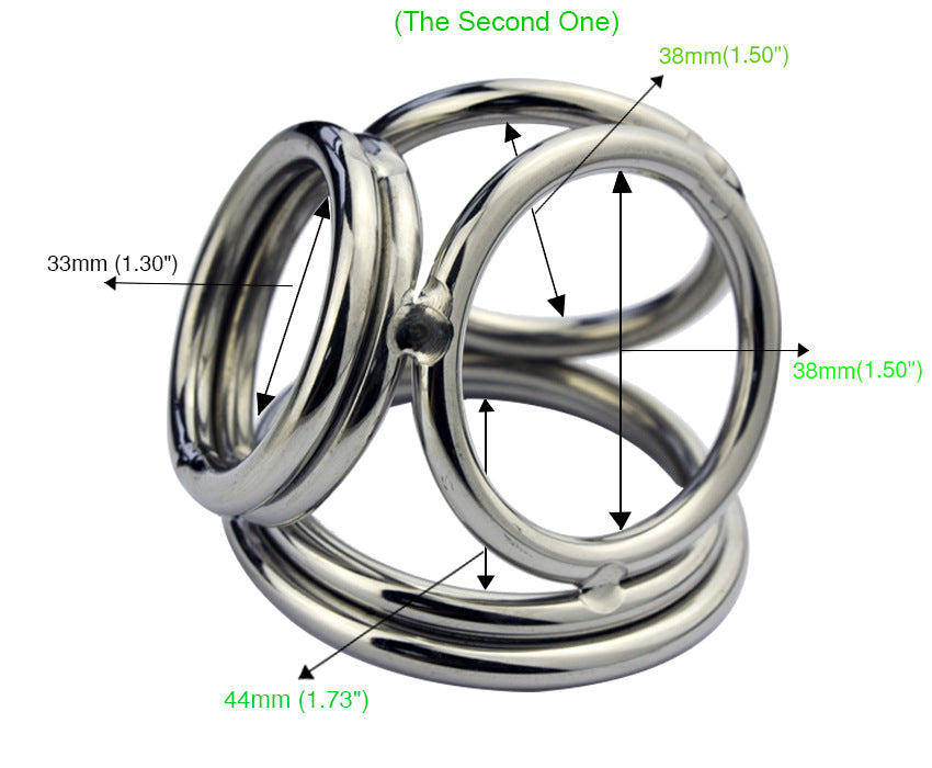 Stainless Steel Small Flat Balls Chastity Cage Testicle Restraints Cock Ring Cage