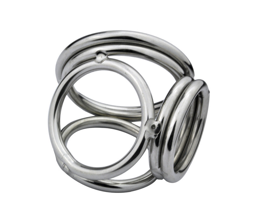 Stainless Steel Small Flat Balls Chastity Cage Testicle Restraints Cock Ring Cage
