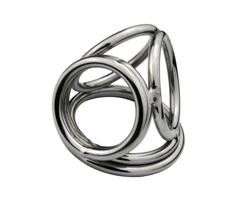 Stainless Steel Small Flat Balls Chastity Cage Testicle Restraints Cock Ring Cage