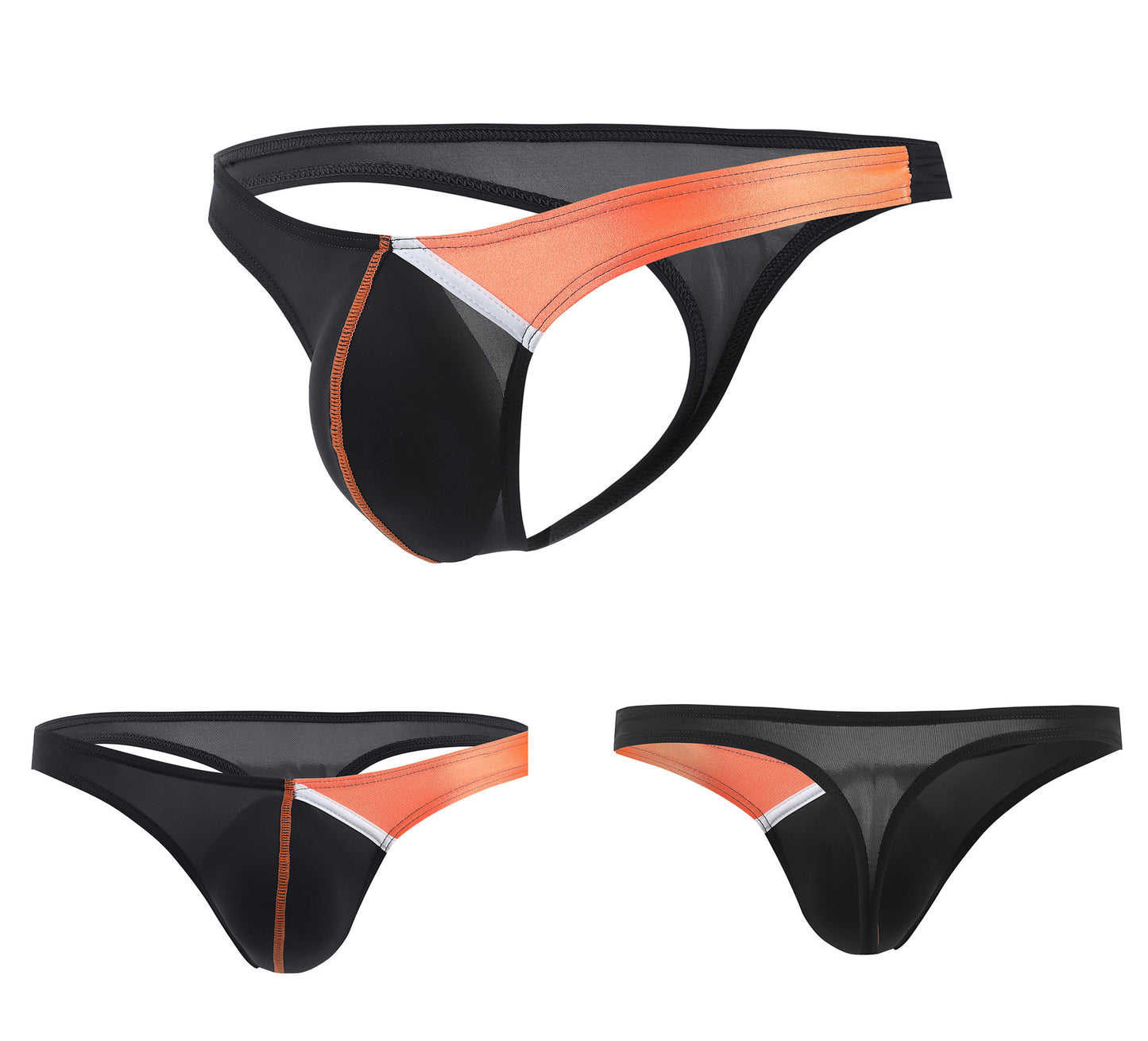 Men's Sexy Ultra-Thin Color-Matching Underwear Low-Rise Thong