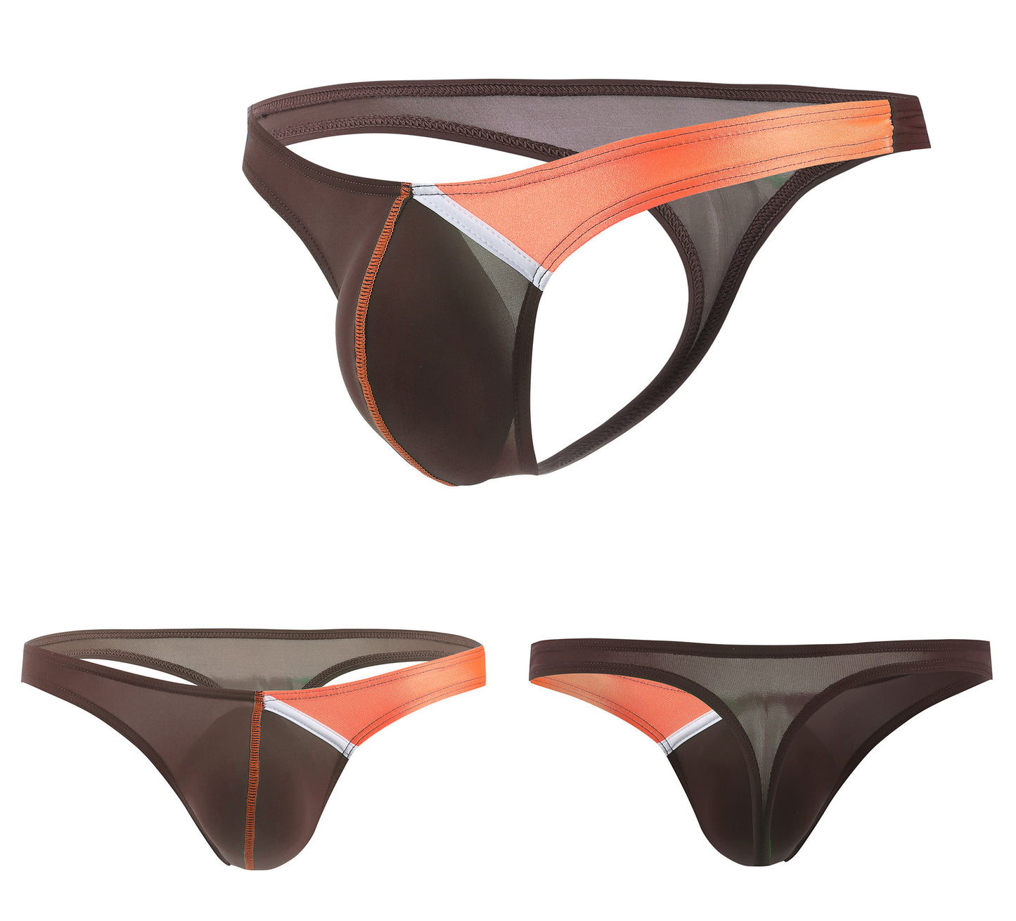 Men's Sexy Ultra-Thin Color-Matching Underwear Low-Rise Thong