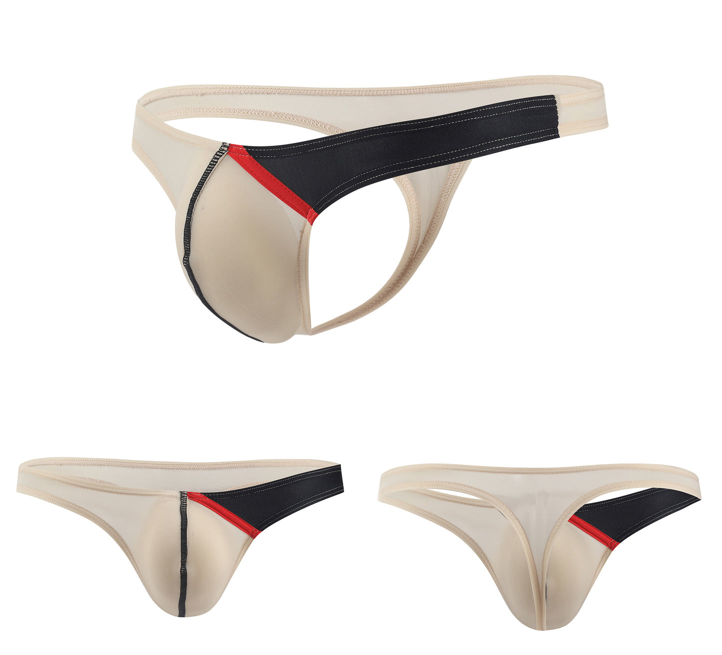 Men's Sexy Ultra-Thin Color-Matching Underwear Low-Rise Thong