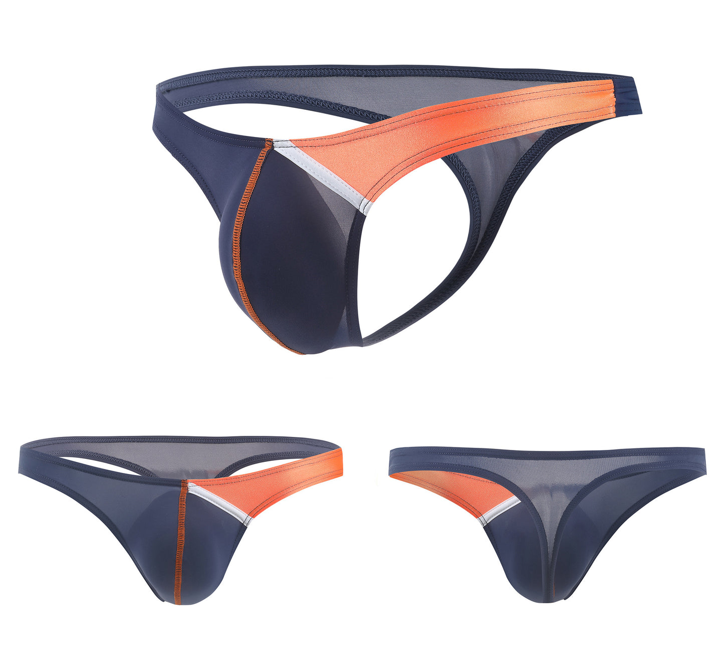 Men's Sexy Ultra-Thin Color-Matching Underwear Low-Rise Thong