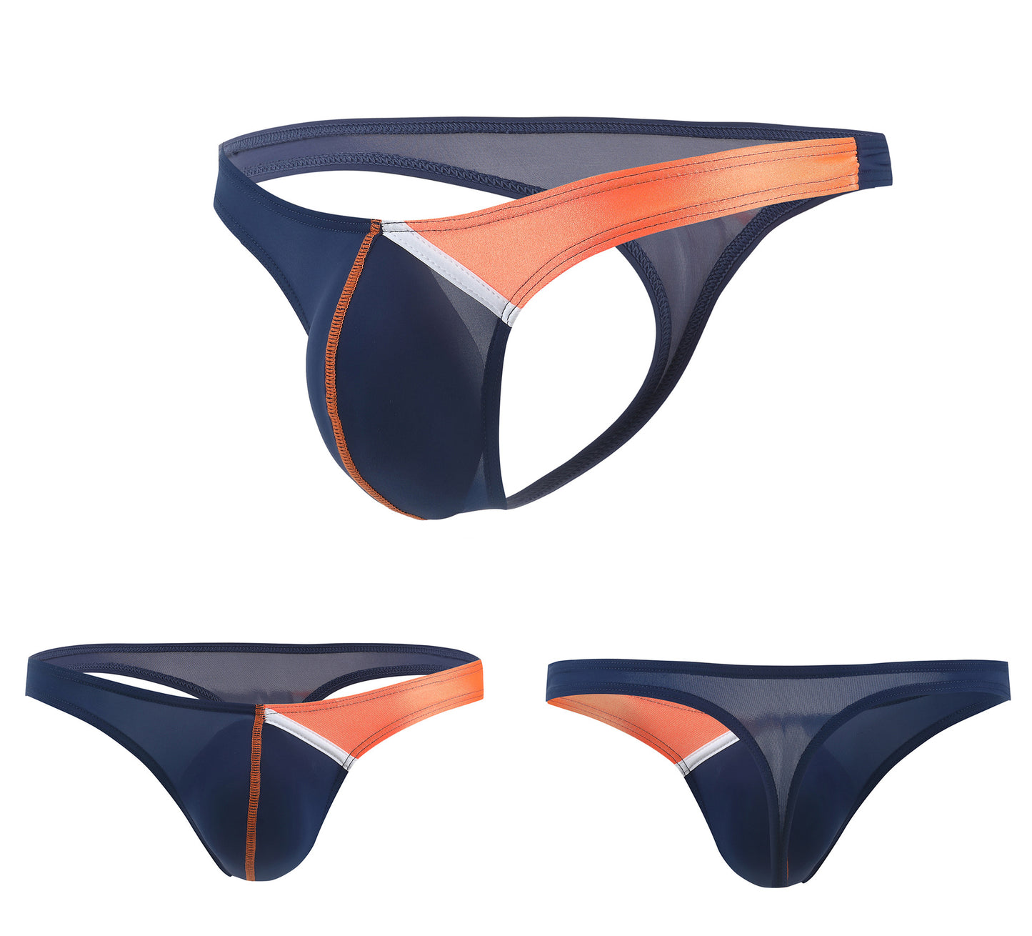 Men's Sexy Ultra-Thin Color-Matching Underwear Low-Rise Thong