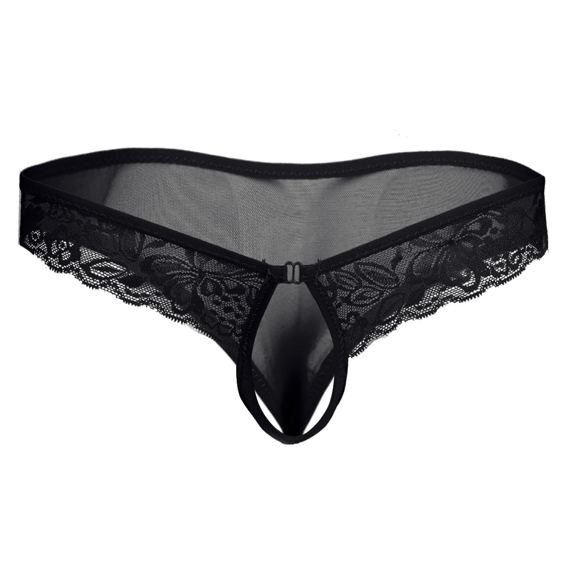 Mens Lace See-Through Panties Sissy Transparent Mesh Crotchless Briefs