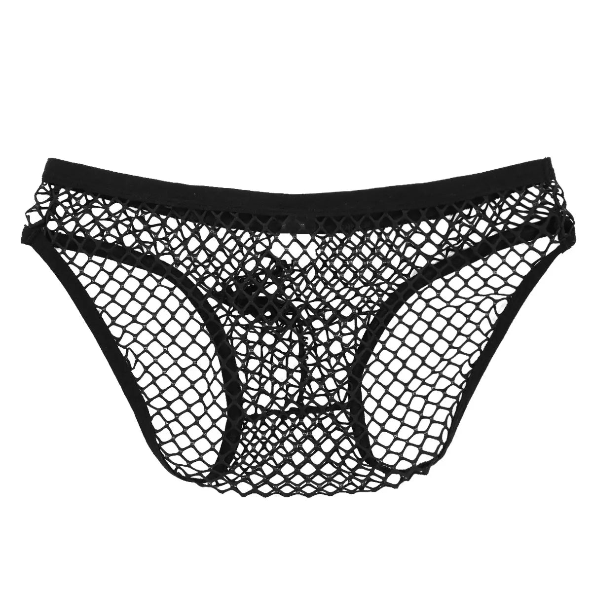 Low Rise Mens Sexy Brief Transparent Mesh See Through Erotic Fishnet Underpants