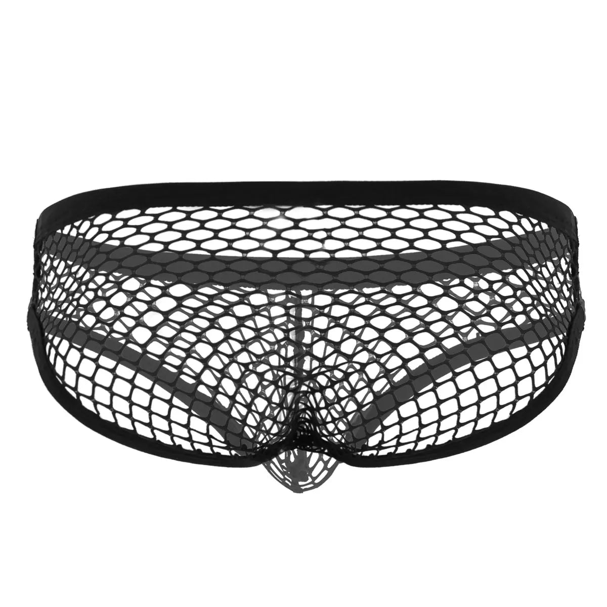 Low Rise Mens Sexy Brief Transparent Mesh See Through Erotic Fishnet Underpants