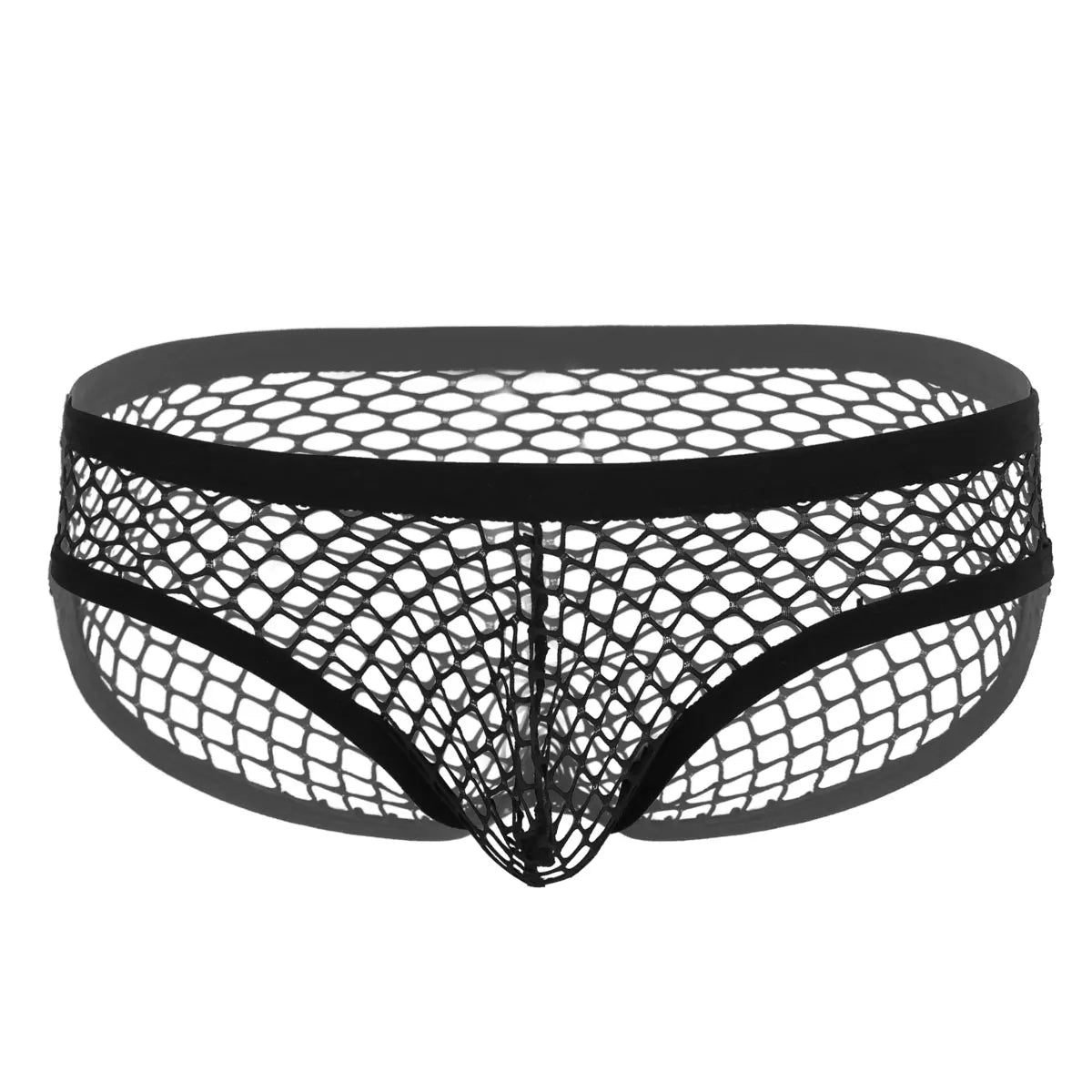 Low Rise Mens Sexy Brief Transparent Mesh See Through Erotic Fishnet Underpants