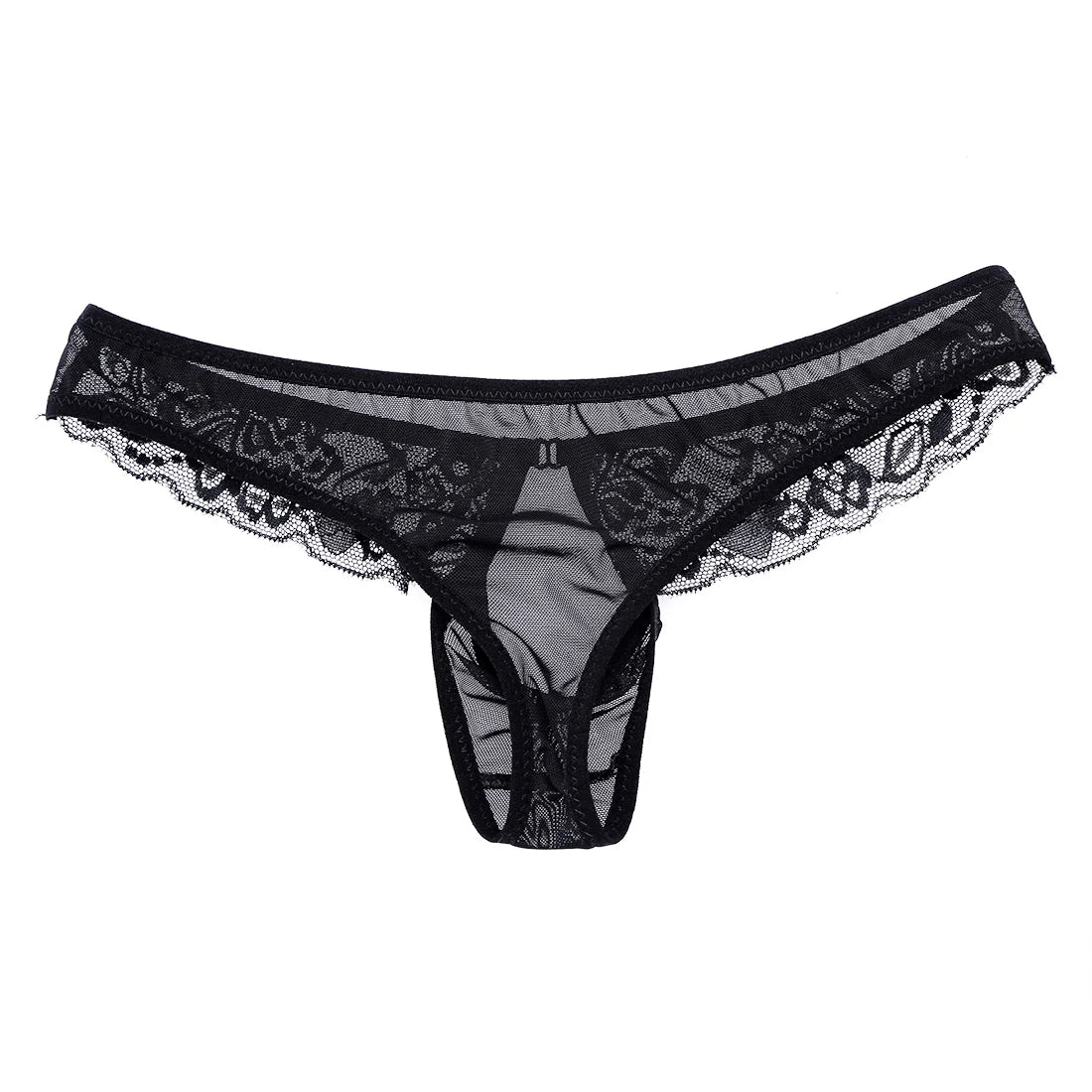 Mens Lace See-Through Panties Sissy Transparent Mesh Crotchless Briefs