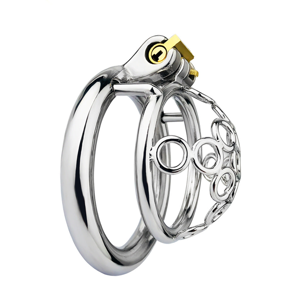 Compact Escape-Proof Stainless Steel Male Chastity Cage - Secure Penis Lock & Cock Ring - Discreet Adult Toy for Men