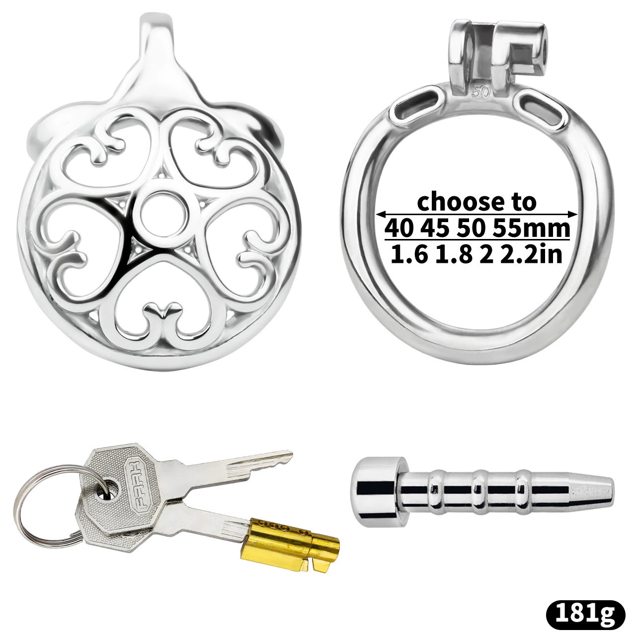 Sexy cross-dressing peach heart base is hollow and breathable inverted chastity cage