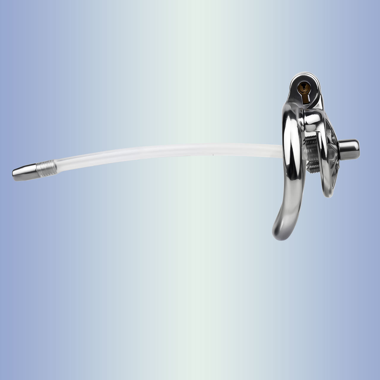 Small Flat Chastity Cage Stainless Steel Male Chastity Device with Detachable Accessories