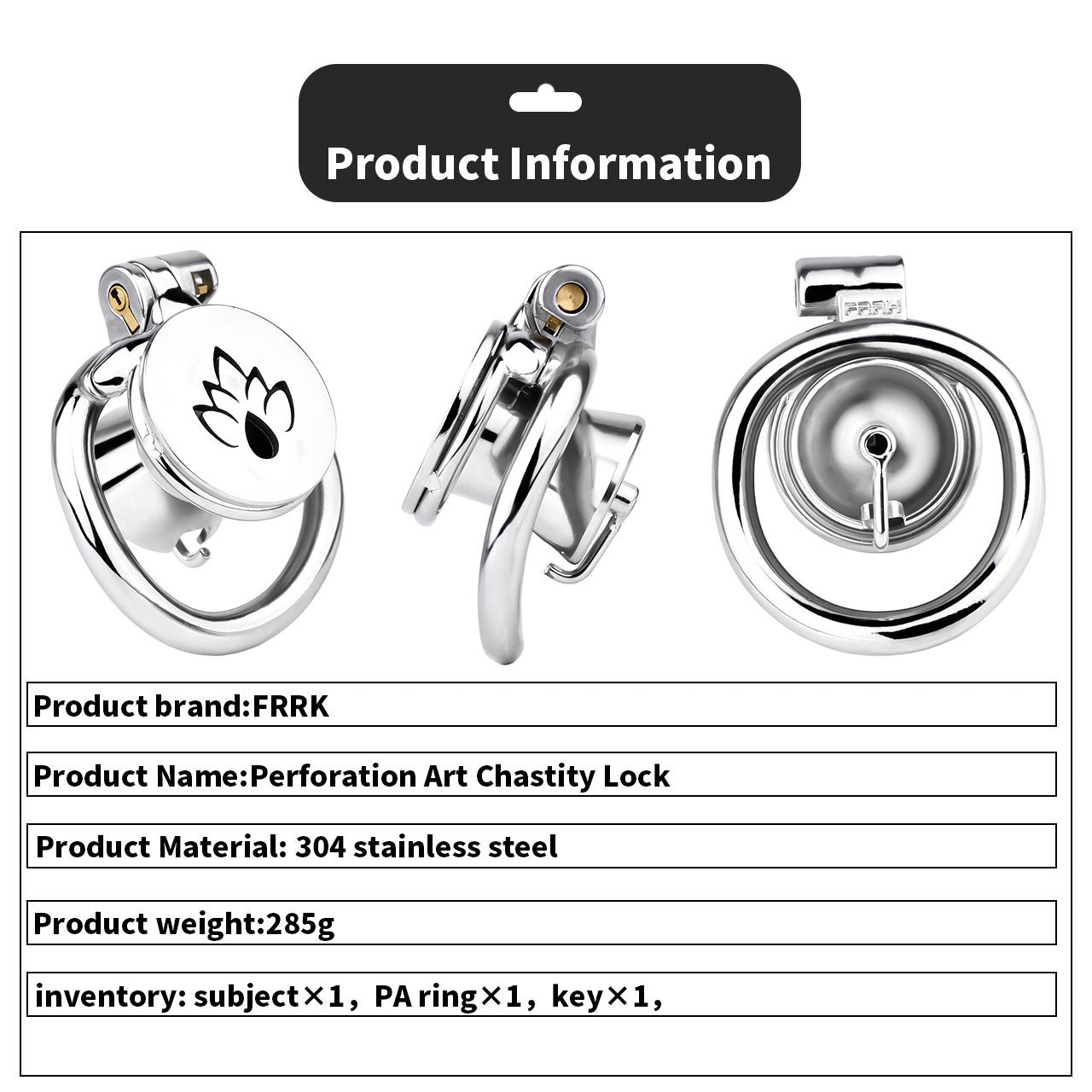 PA perforation art inverted chastity cage