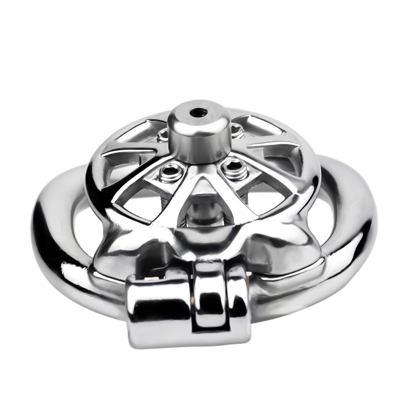 Small Flat Chastity Cage Stainless Steel Male Chastity Device with Detachable Accessories