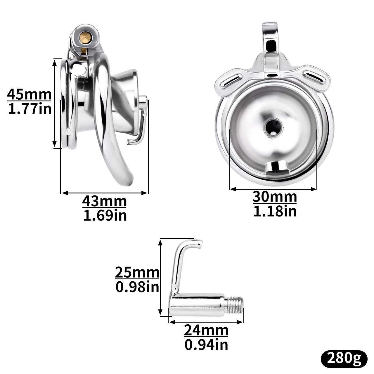 PA perforation art inverted chastity cage