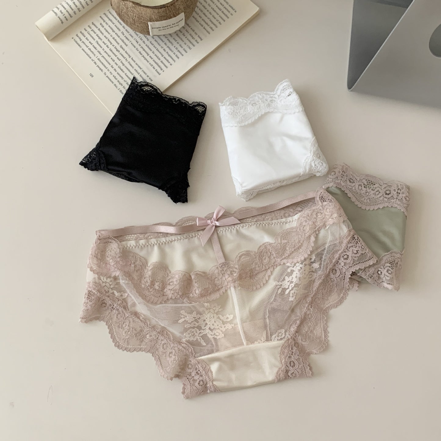 Mens Silky Satin Panties Sissy Lingerie Ruffle Lace Bowknot Briefs