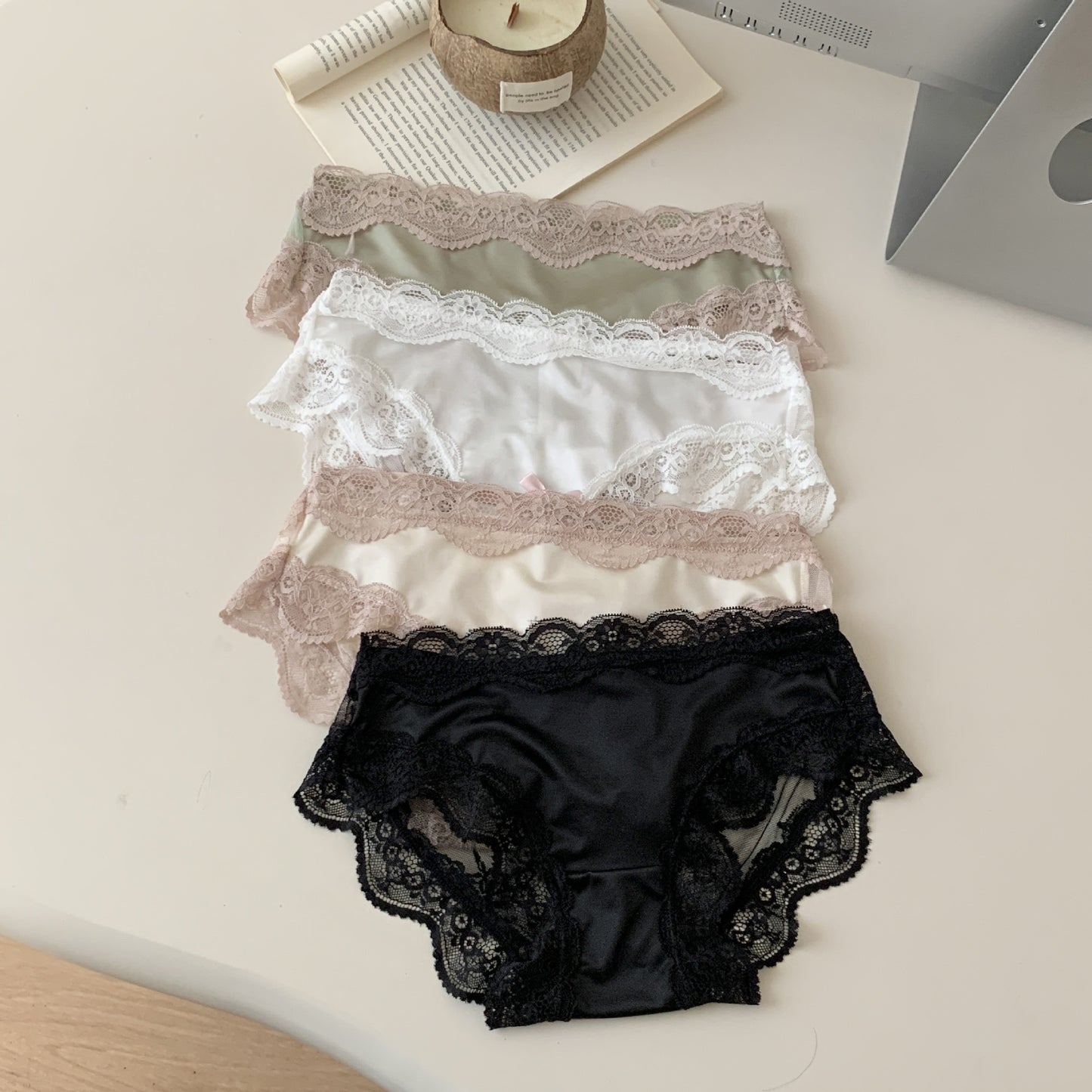 Mens Silky Satin Panties Sissy Lingerie Ruffle Lace Bowknot Briefs