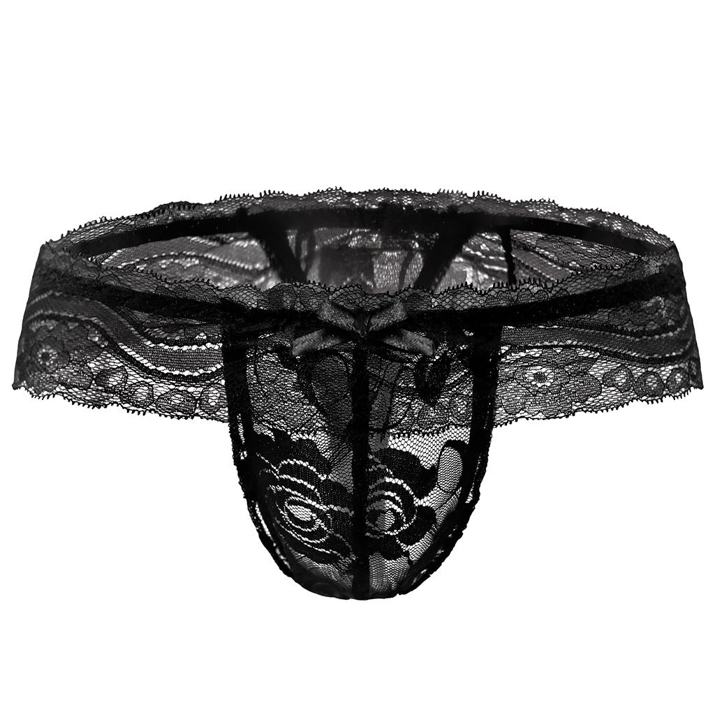 Men's Sexy See-through Lace G-string Thongs