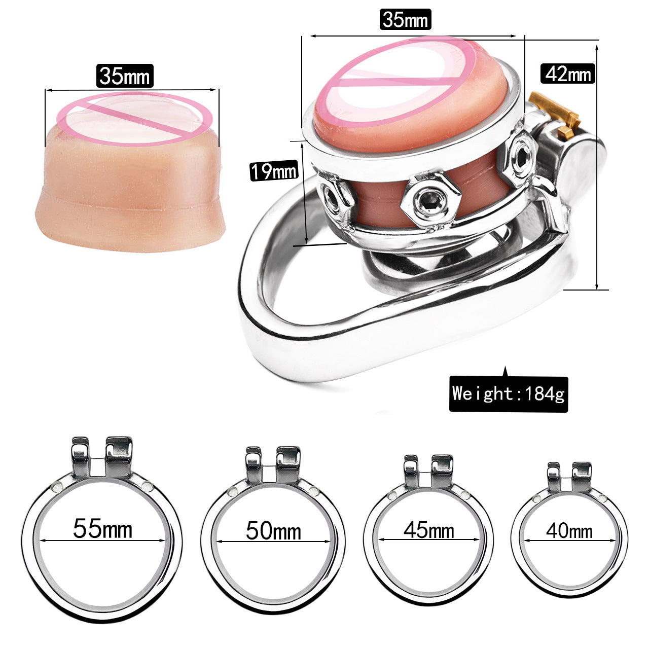 Spiked Chastity Cage with Detachable Clitoris Shape Urethral Plug