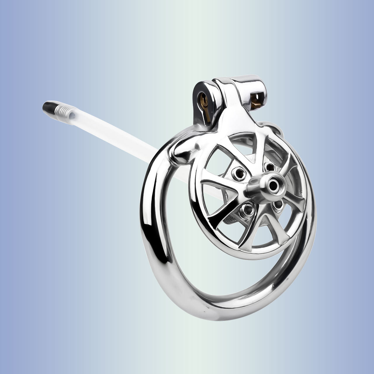 Small Flat Chastity Cage Stainless Steel Male Chastity Device with Detachable Accessories