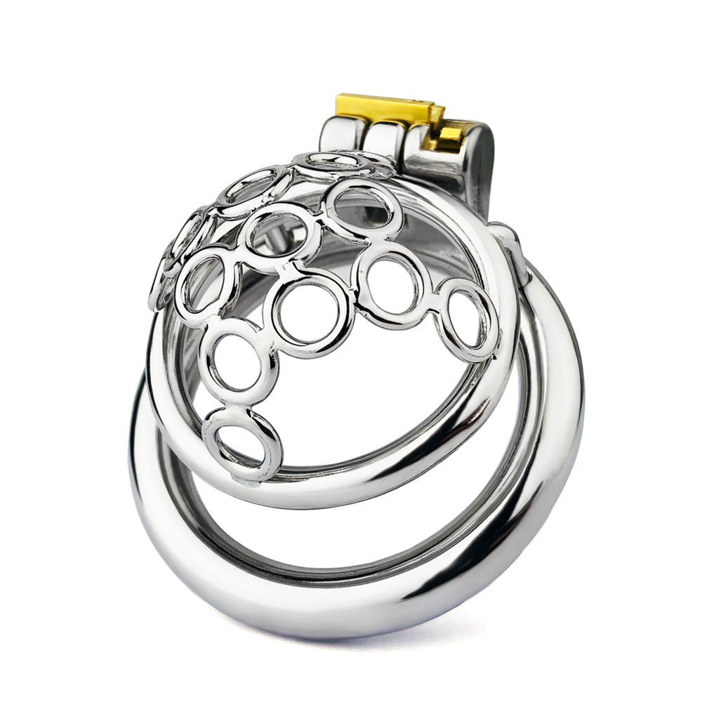 Compact Escape-Proof Stainless Steel Male Chastity Cage - Secure Penis Lock & Cock Ring - Discreet Adult Toy for Men