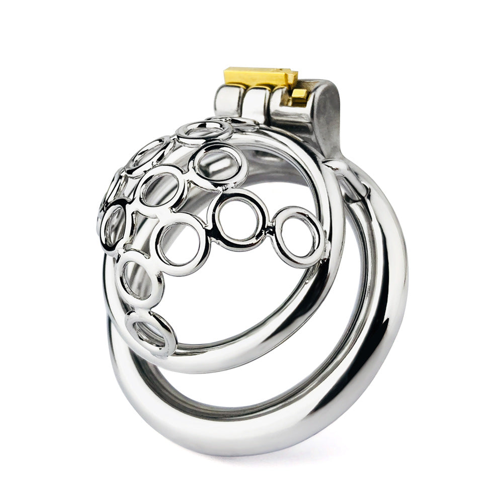 Compact Escape-Proof Stainless Steel Male Chastity Cage - Secure Penis Lock & Cock Ring - Discreet Adult Toy for Men