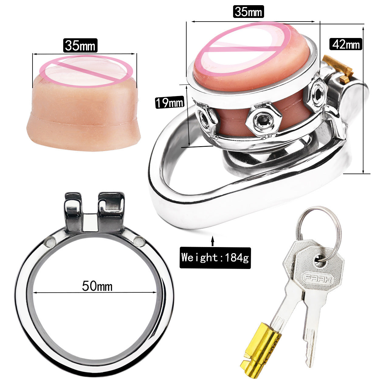 Spiked Chastity Cage with Detachable Clitoris Shape Urethral Plug