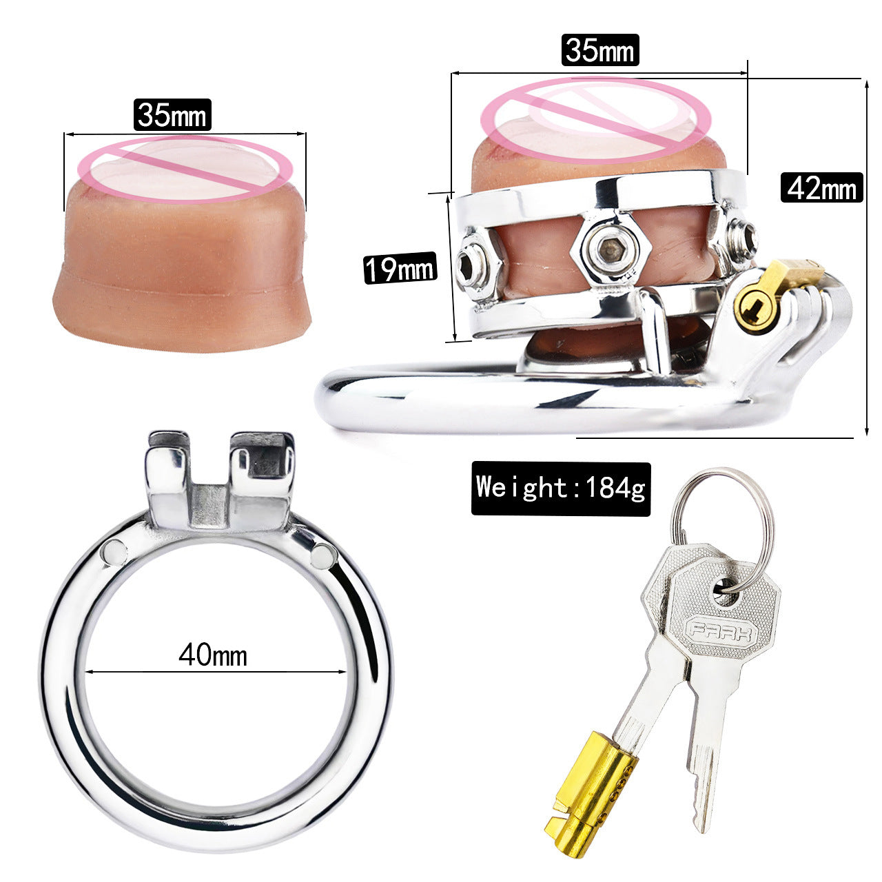 Spiked Chastity Cage with Detachable Clitoris Shape Urethral Plug