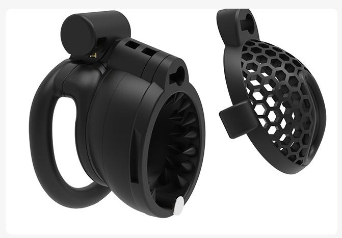 Wolf tooth honeycomb 3D chastity lock CB lock with thorn lock lightweight breathable transvestite outing dual-use lock ring SM abuse adult
