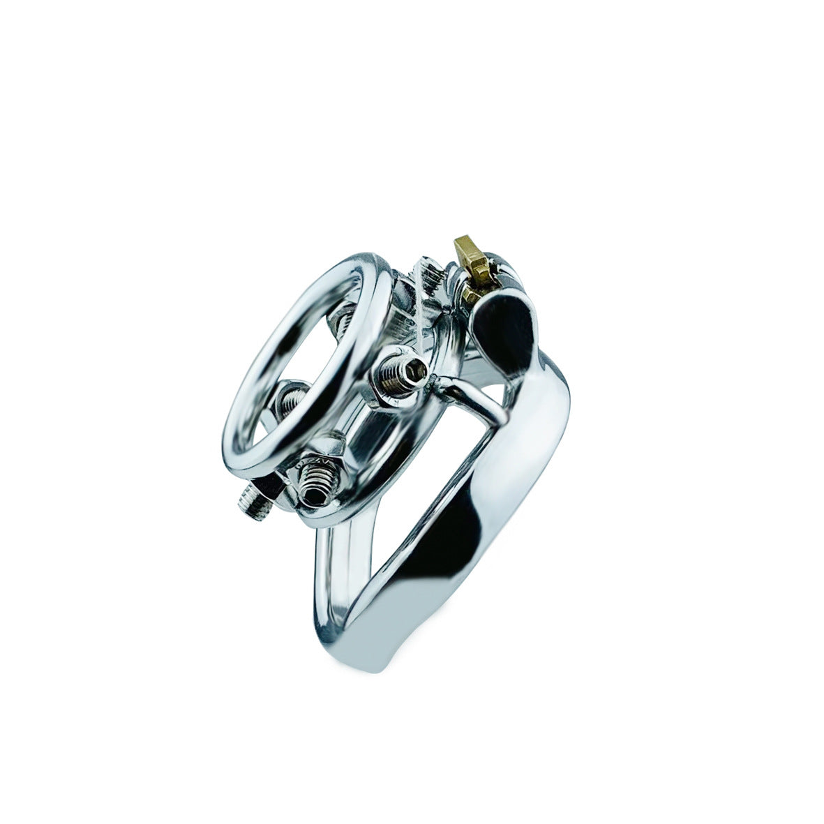 New men's short CB lock chastity cage with screw penis lock penis ring sex toys