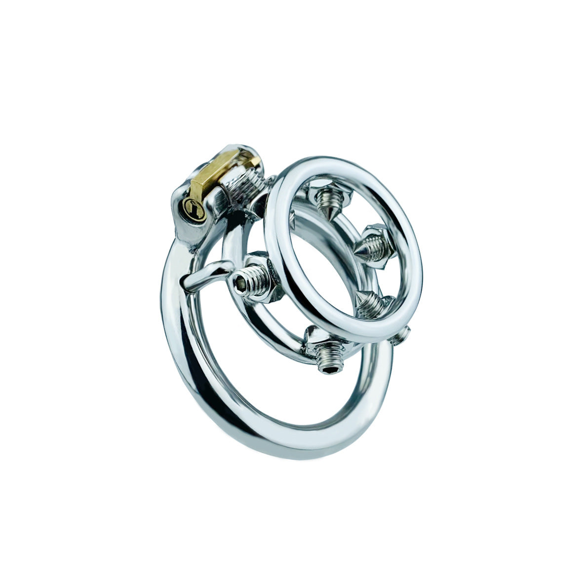 New men's short CB lock chastity cage with screw penis lock penis ring sex toys