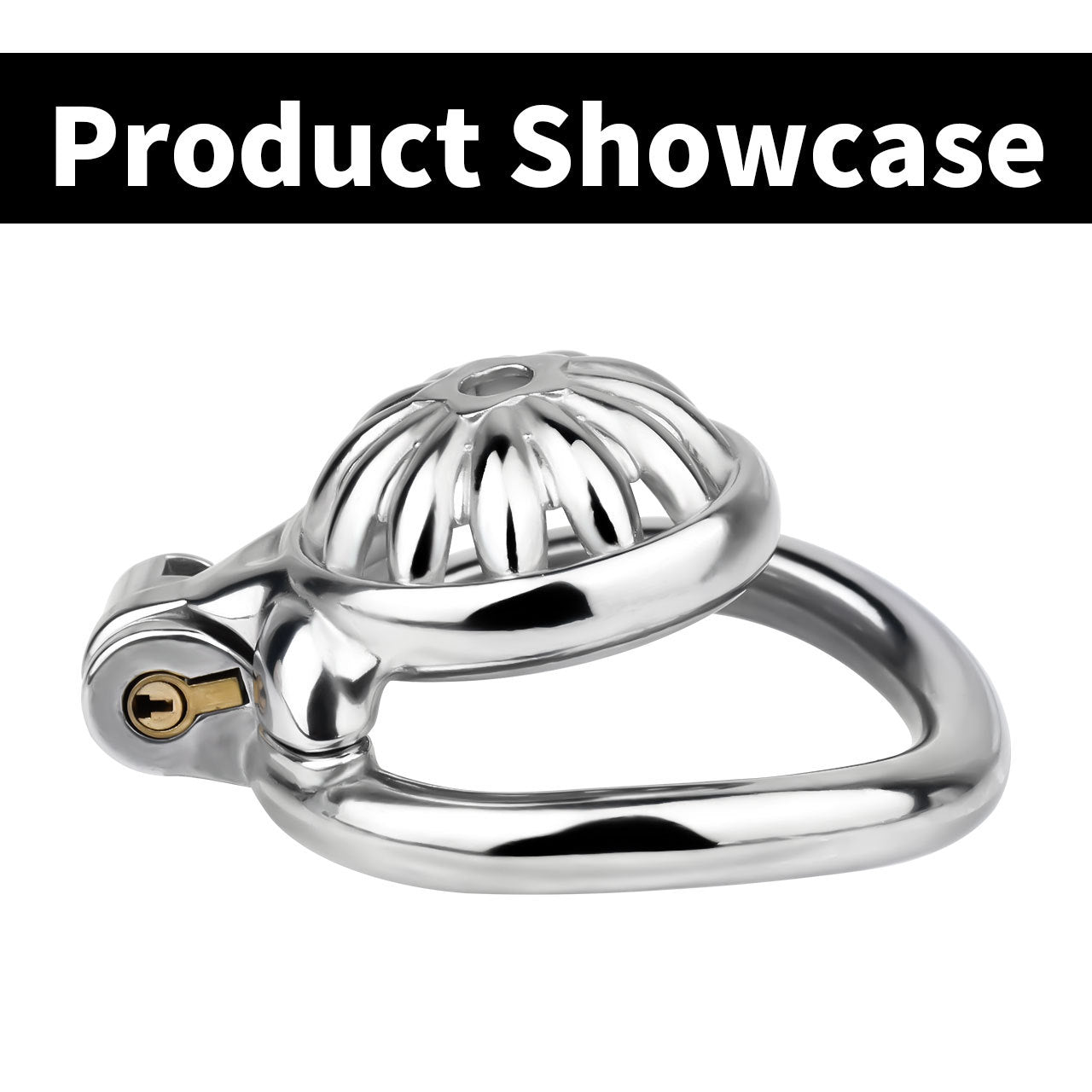 Compact Stainless Steel Male Flat Chastity Cage with Catheter - Secure Locking Cock Cage & Ring - Discreet Men's Intimate Toy & Belt