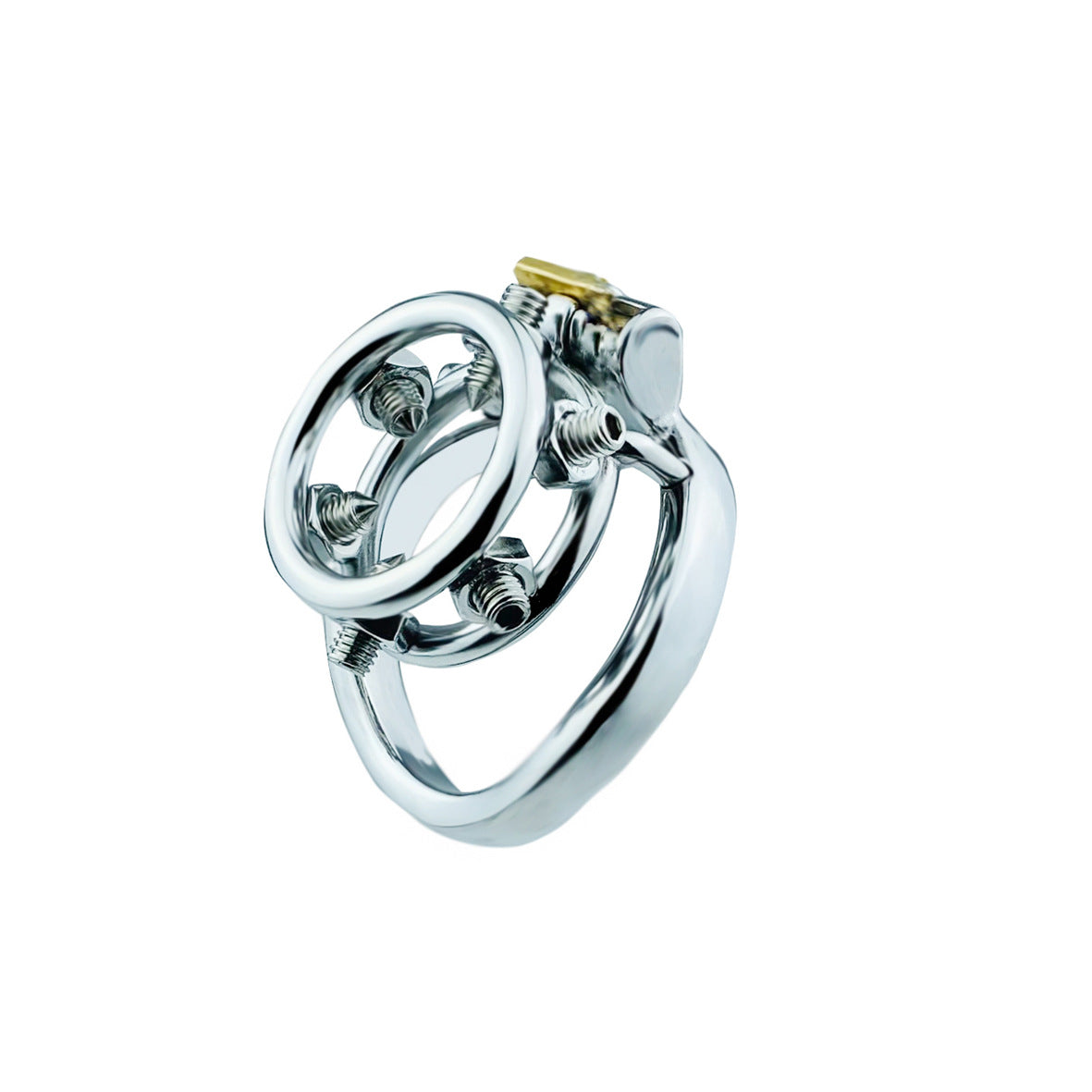 New men's short CB lock chastity cage with screw penis lock penis ring sex toys