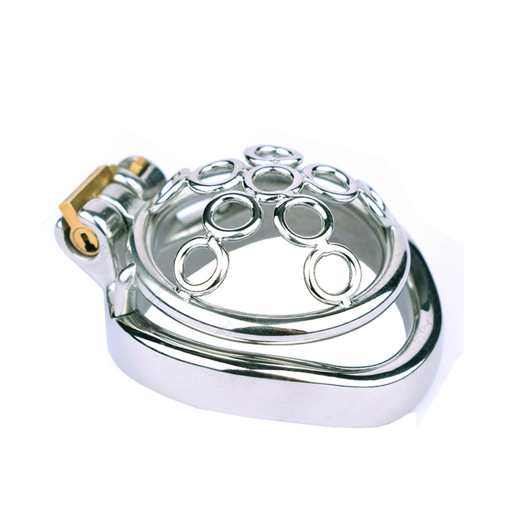Compact Escape-Proof Stainless Steel Male Chastity Cage - Secure Penis Lock & Cock Ring - Discreet Adult Toy for Men