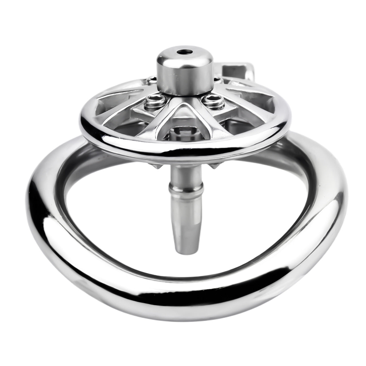 Small Flat Chastity Cage Stainless Steel Male Chastity Device with Detachable Accessories