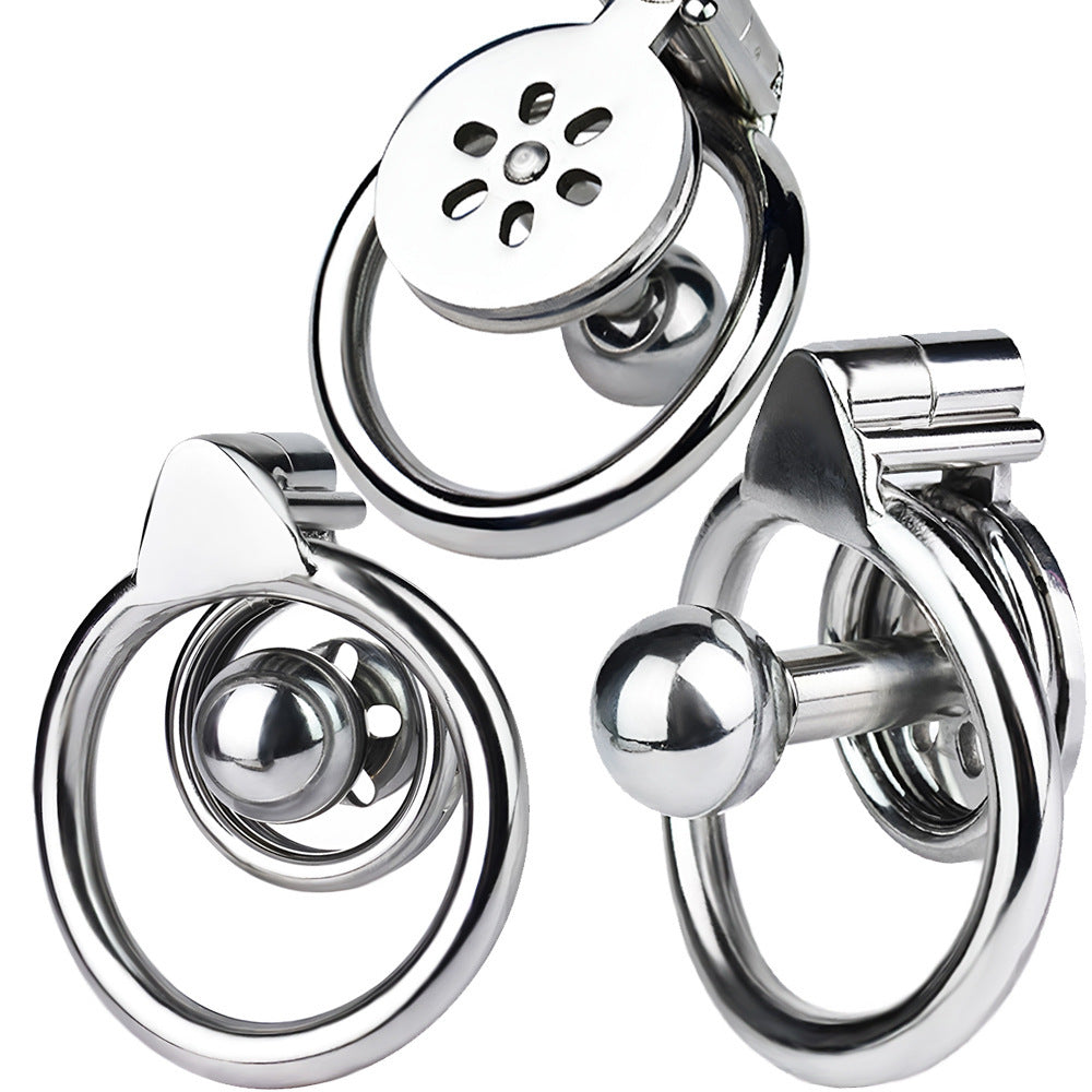 Steel Ball Pressure Massage Stainless Steel Inverted Chastity Cage