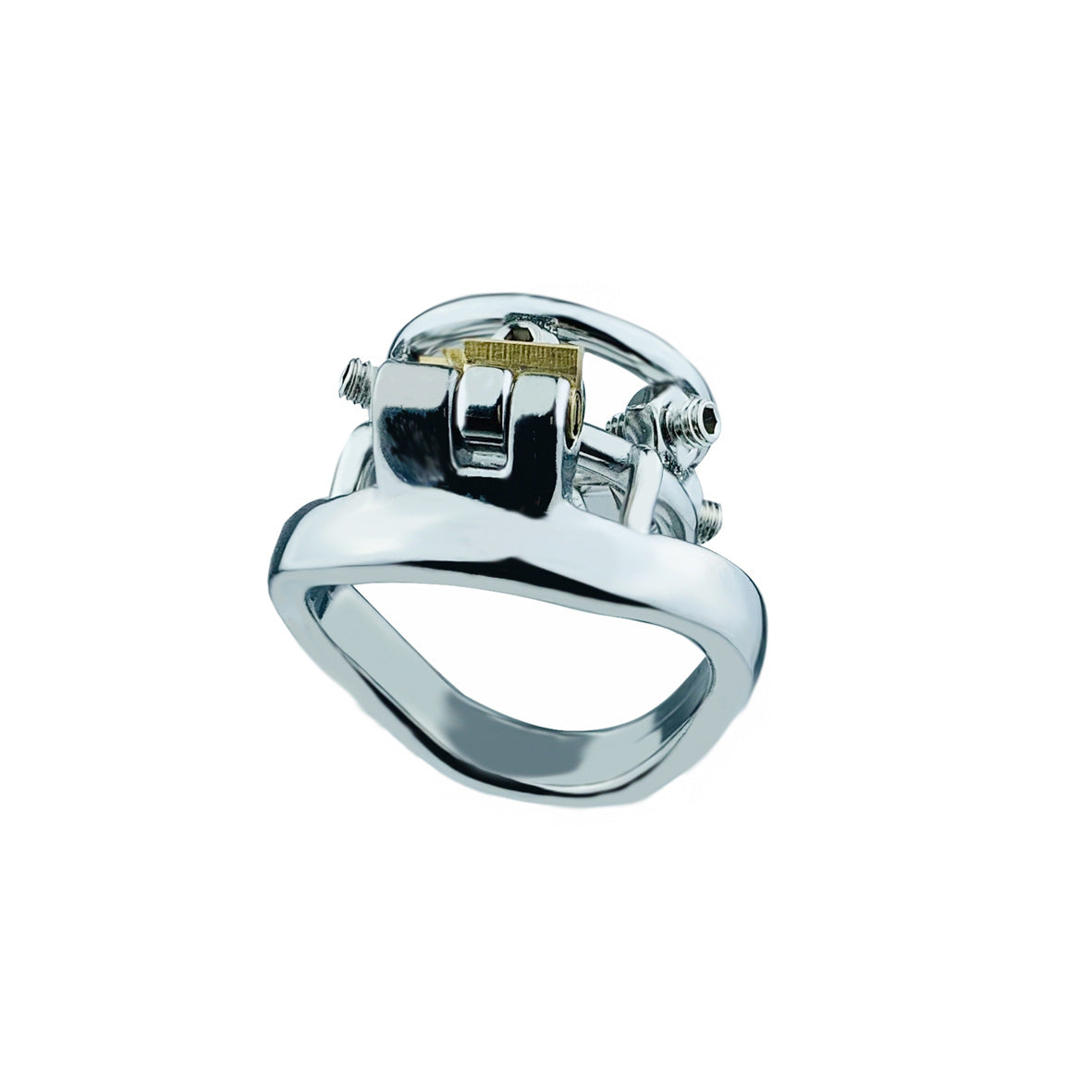 New men's short CB lock chastity cage with screw penis lock penis ring sex toys