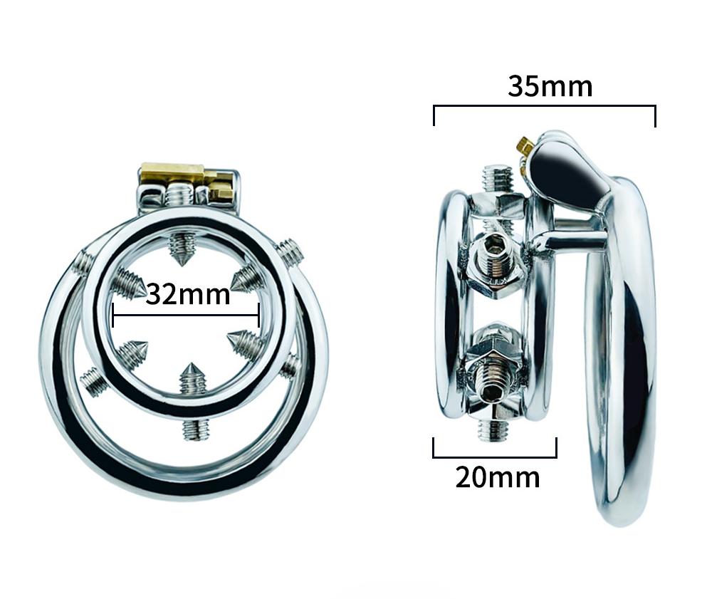 New men's short CB lock chastity cage with screw penis lock penis ring sex toys