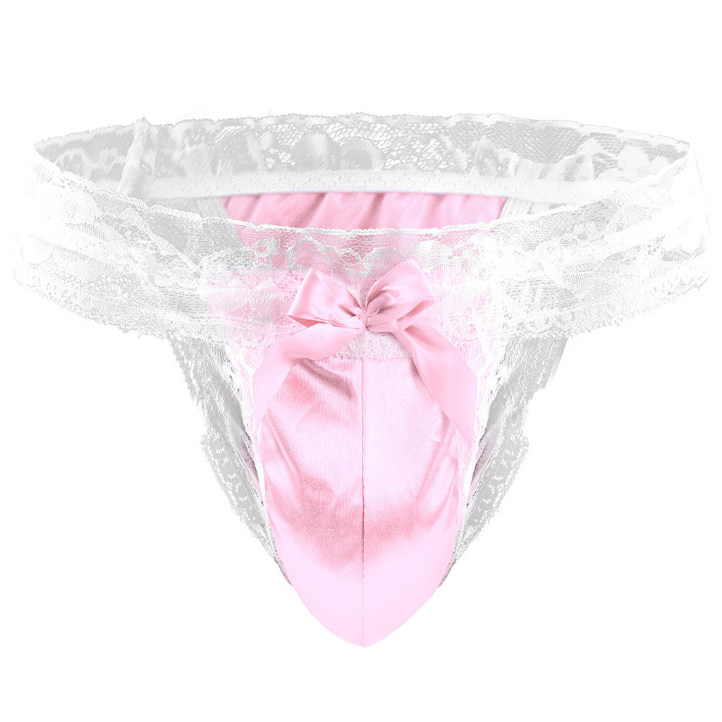 Men's Ruffled Panties Shiny Satin Sissy Lingerie Underwear