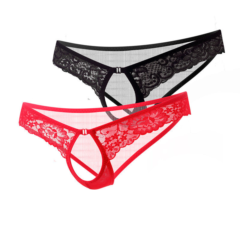 Mens Lace See-Through Panties Sissy Transparent Mesh Crotchless Briefs