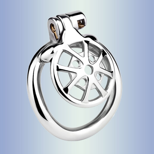Small Flat Chastity Cage Stainless Steel Male Chastity Device with Detachable Accessories