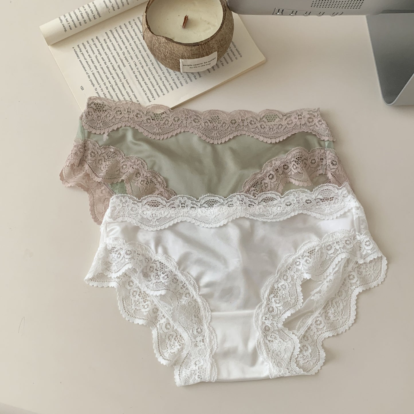 Mens Silky Satin Panties Sissy Lingerie Ruffle Lace Bowknot Briefs