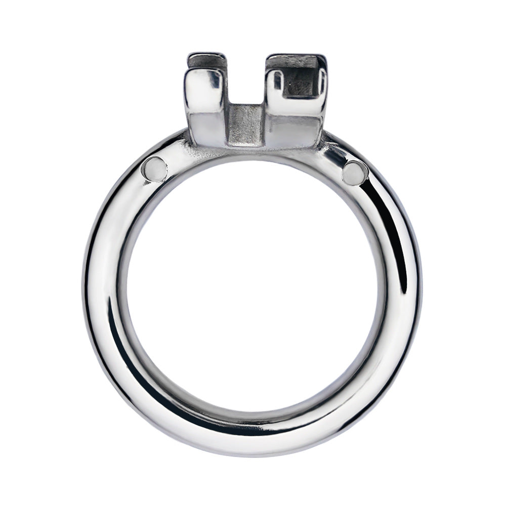 Compact Escape-Proof Stainless Steel Male Chastity Cage - Secure Penis Lock & Cock Ring - Discreet Adult Toy for Men
