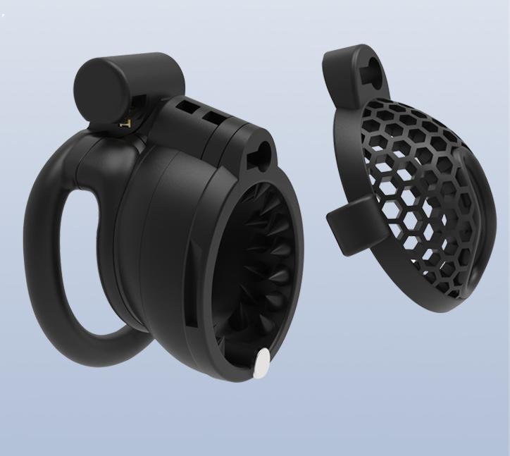 Wolf tooth honeycomb 3D chastity lock CB lock with thorn lock lightweight breathable transvestite outing dual-use lock ring SM abuse adult