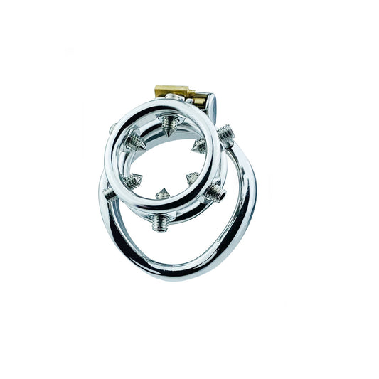New men's short CB lock chastity cage with screw penis lock penis ring sex toys