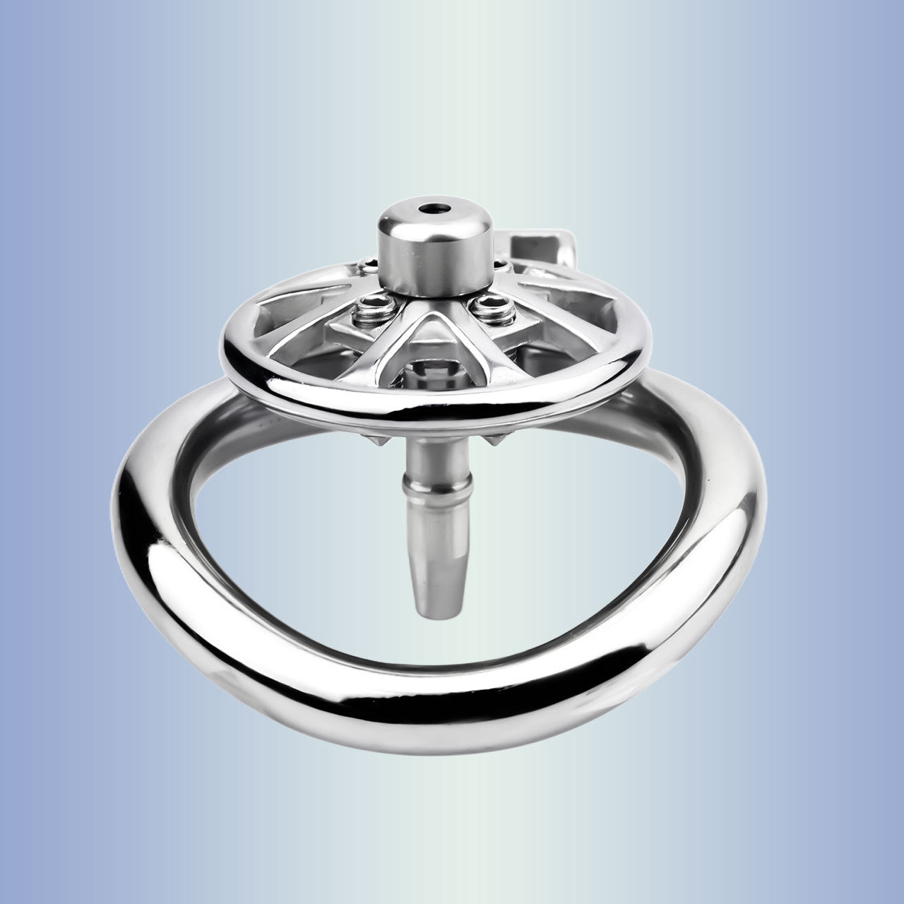 Small Flat Chastity Cage Stainless Steel Male Chastity Device with Detachable Accessories